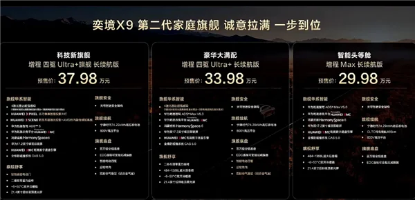 满血华为乾崑全栈智能 问界M9平替！奕境X9预售：29.98万起